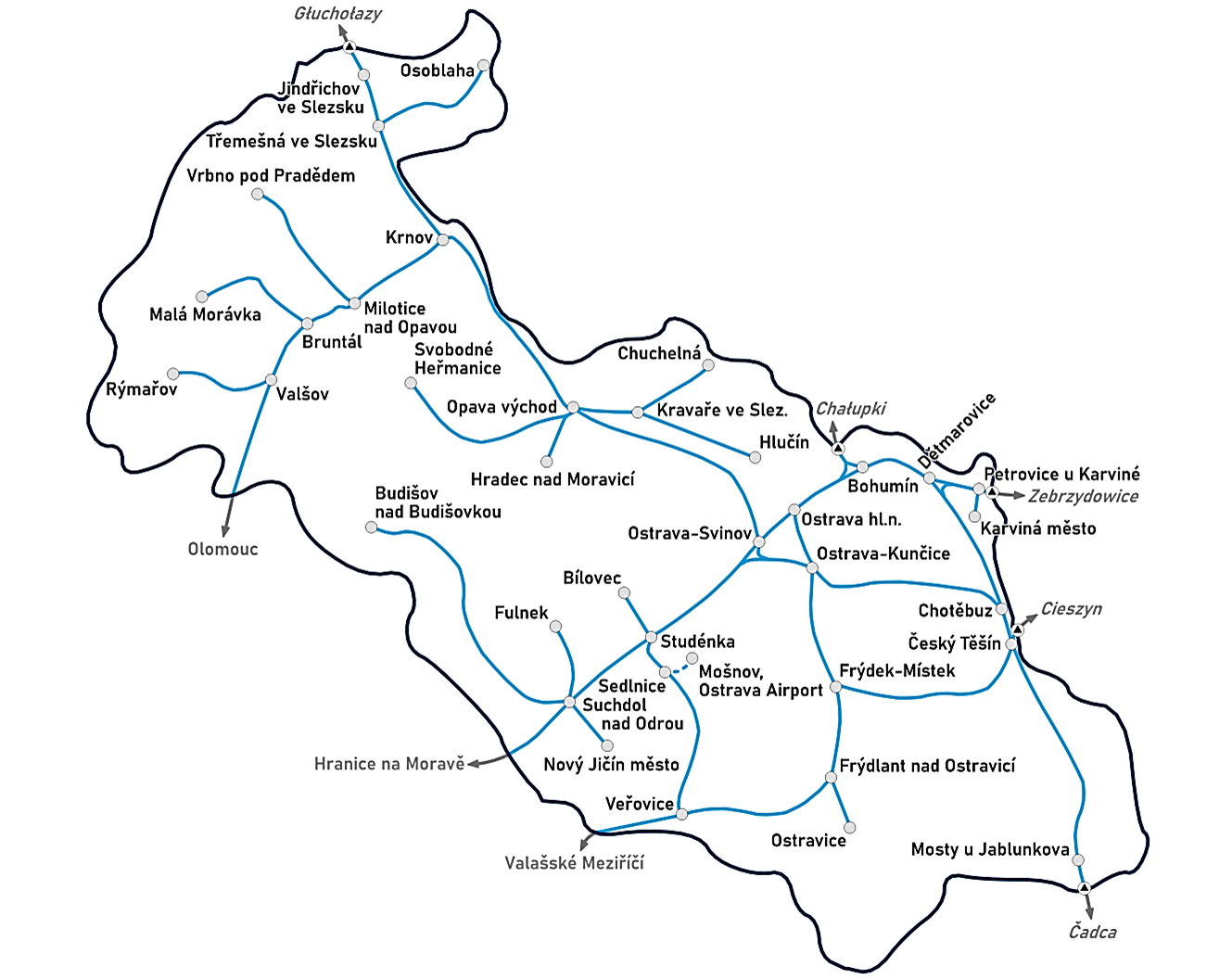 Moravskoslezský kraj - mapa